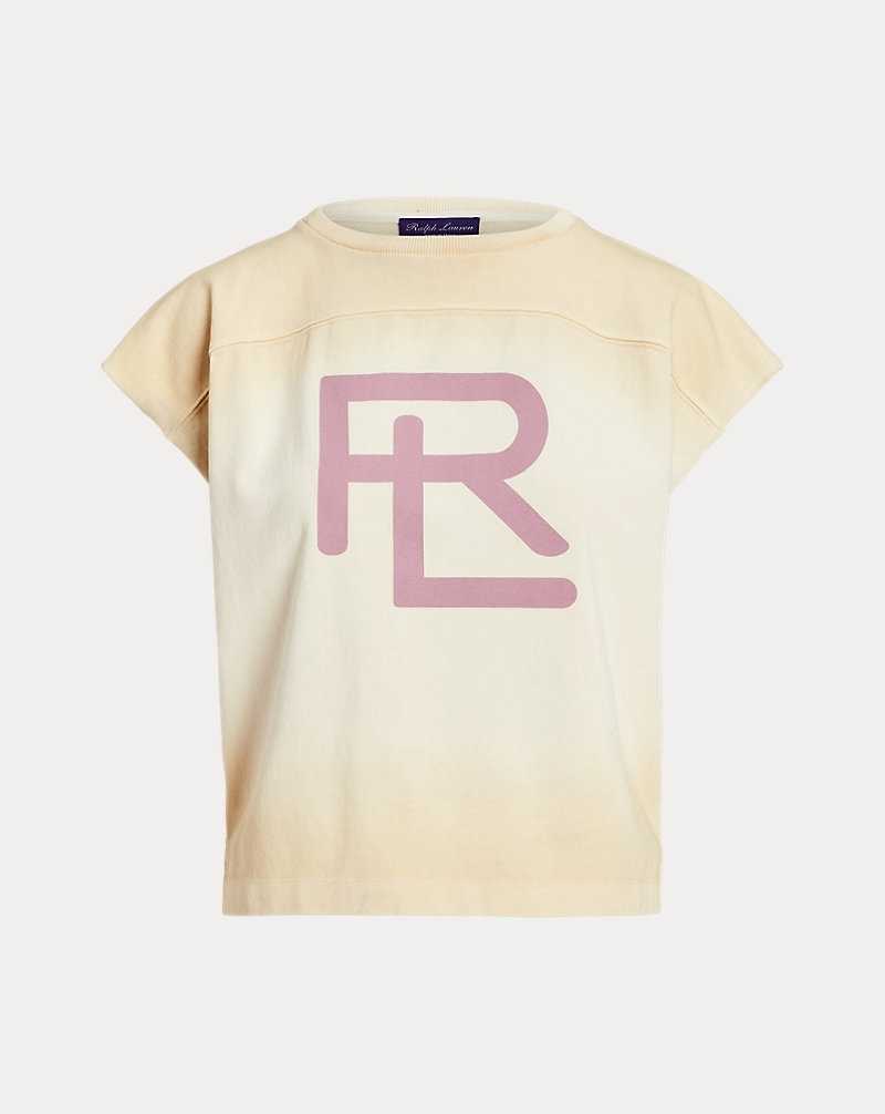 Tops Ralph Lauren RL Cotton Jersey Graphic Tee Mujer Butter | POBLMYU-64 - vista 2