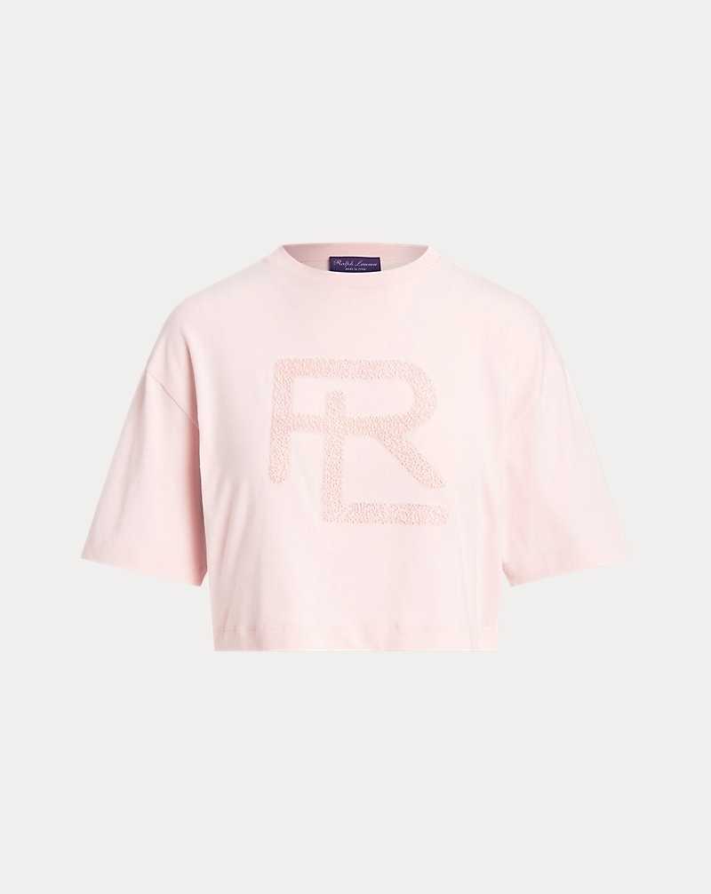 Tops Ralph Lauren RL Jersey Cropped Tee Mujer Blush | RGLSZOV-69 - vista 2