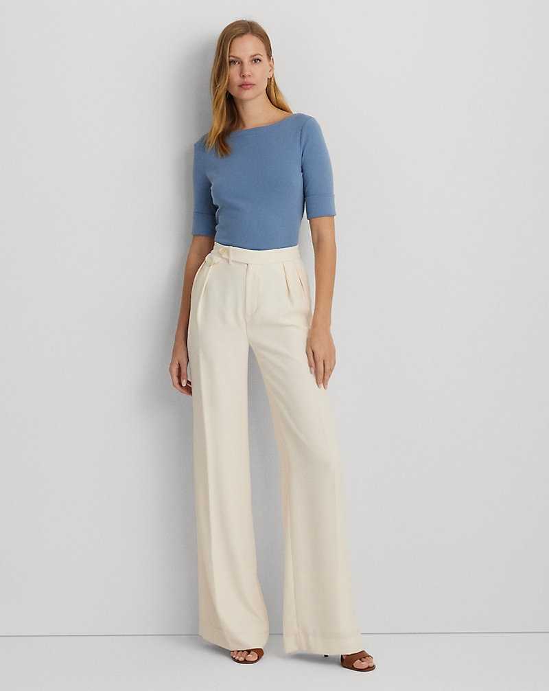 Tops Ralph Lauren Stretch Cotton Boatneck Tee Mujer Azur | AJSMTIG-70 - vista 3