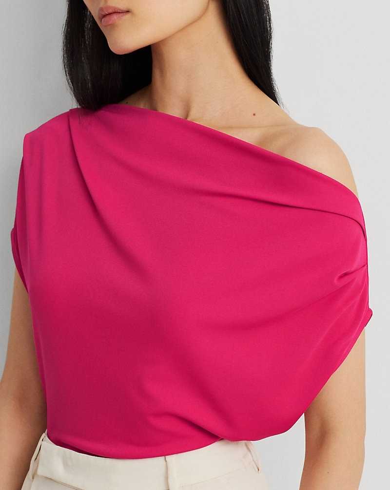 Tops Ralph Lauren Stretch Jersey Off-the-Shoulder Top Mujer Rosas | MXHBZCK-26 - vista 5