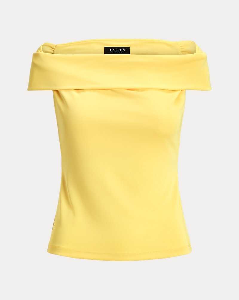 Tops Ralph Lauren Stretch Jersey Off-the-Shoulder Top Mujer Amarillos | QLOATJF-35 - vista 2
