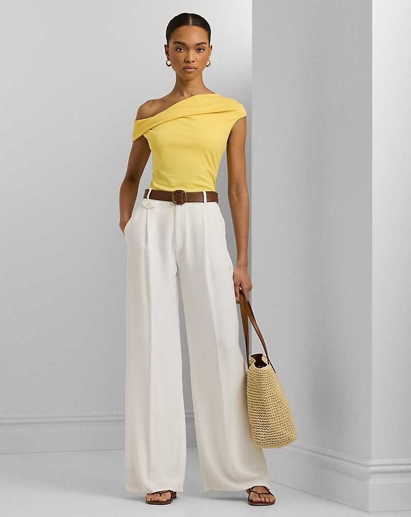 Tops Ralph Lauren Stretch Jersey Off-the-Shoulder Top Mujer Amarillos | QLOATJF-35 - vista 3
