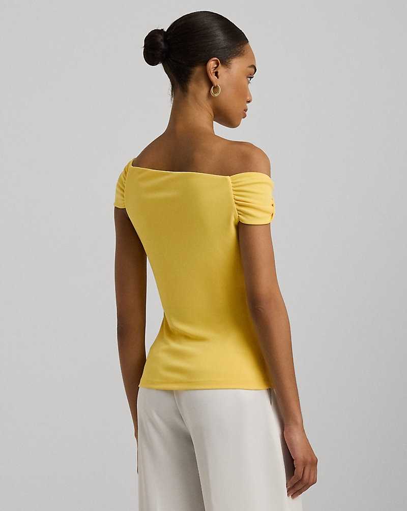 Tops Ralph Lauren Stretch Jersey Off-the-Shoulder Top Mujer Amarillos | QLOATJF-35 - vista 4
