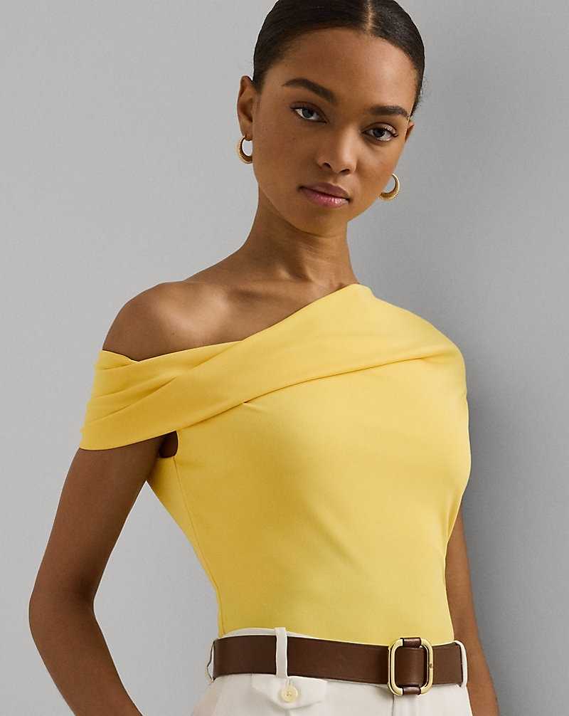Tops Ralph Lauren Stretch Jersey Off-the-Shoulder Top Mujer Amarillos | QLOATJF-35 - vista 5