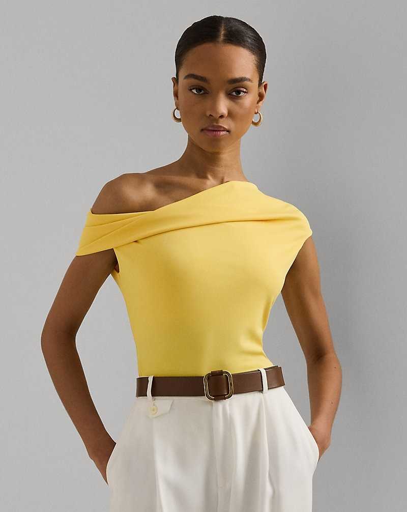 Tops Ralph Lauren Stretch Jersey Off-the-Shoulder Top Mujer Amarillos | QLOATJF-35 - vista 1