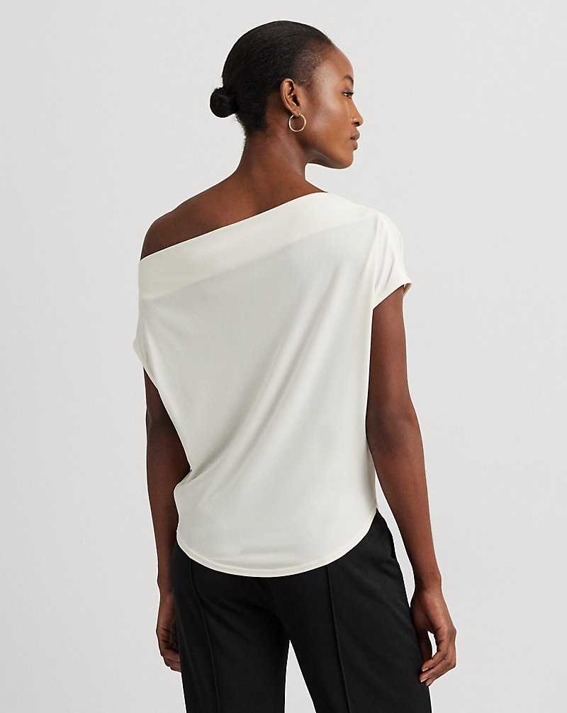 Tops Ralph Lauren Stretch Jersey Off-the-Shoulder Top Mujer Creme | ZJTFSED-46 - vista 4