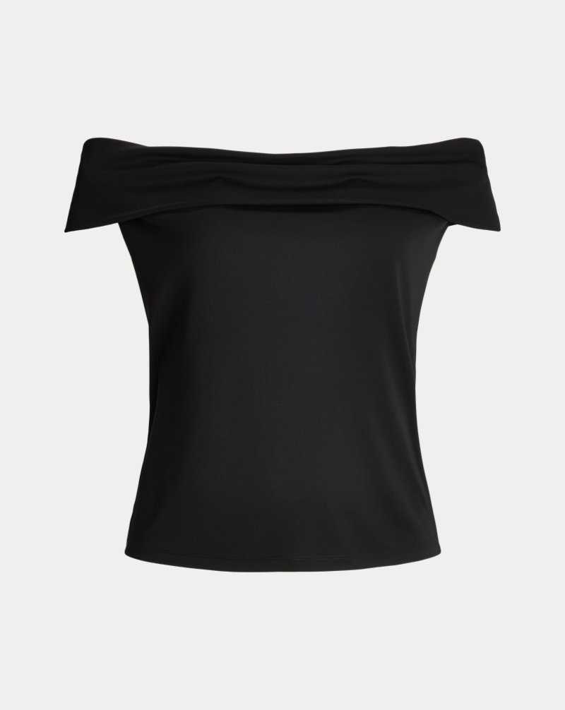Tops Ralph Lauren Stretch Jersey Off-the-Shoulder Top Mujer Negros | TWXGUJN-12 - vista 2