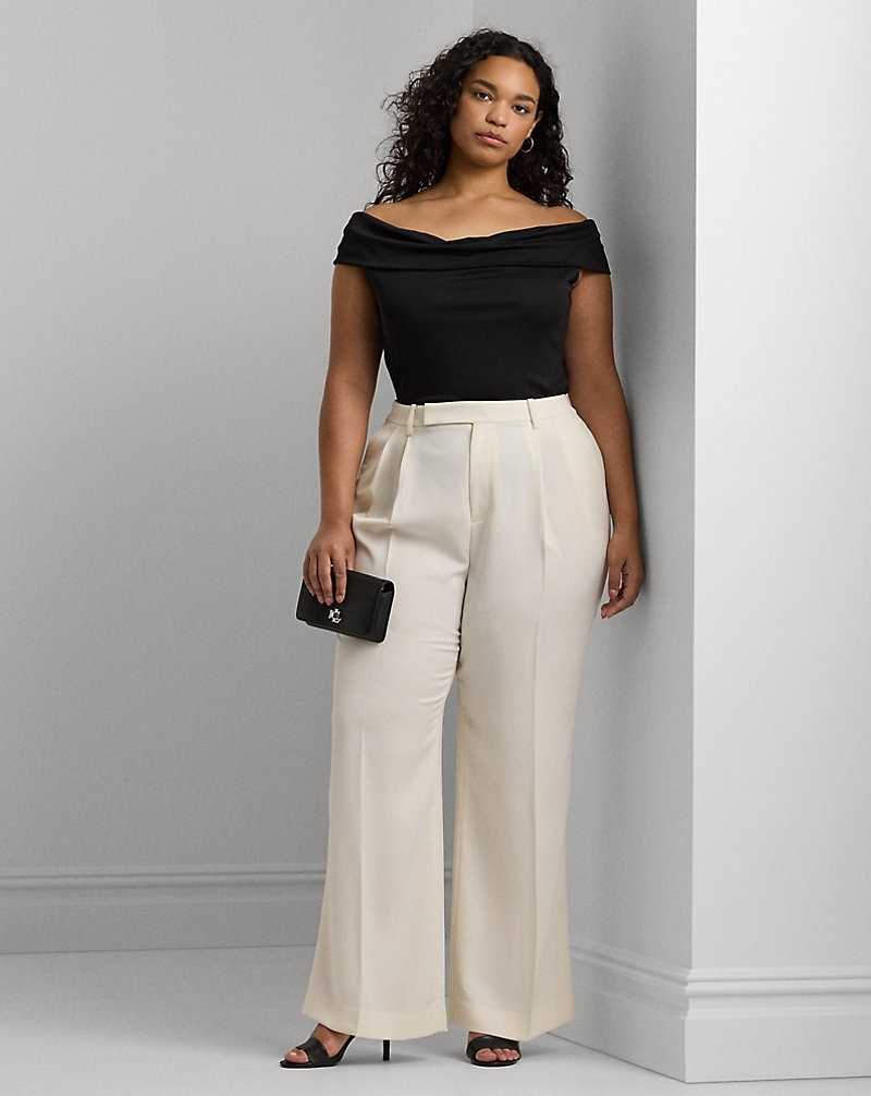 Tops Ralph Lauren Stretch Jersey Off-the-Shoulder Top Mujer Negros | TWXGUJN-12 - vista 3