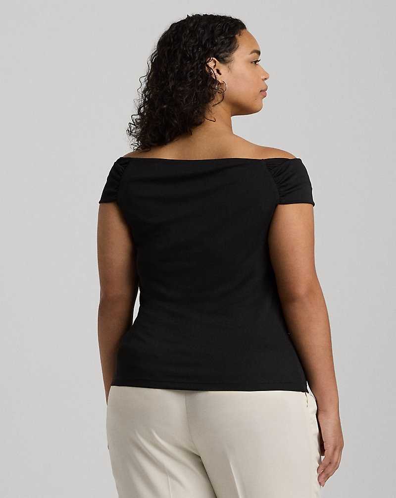 Tops Ralph Lauren Stretch Jersey Off-the-Shoulder Top Mujer Negros | TWXGUJN-12 - vista 4