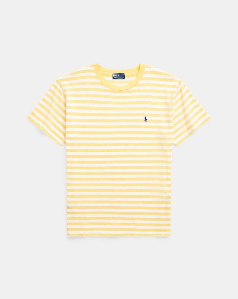 Tops Ralph Lauren Striped Cotton Crewneck Tee Mujer Chrome Yellow/White | LORAQVM-40 - vista 2