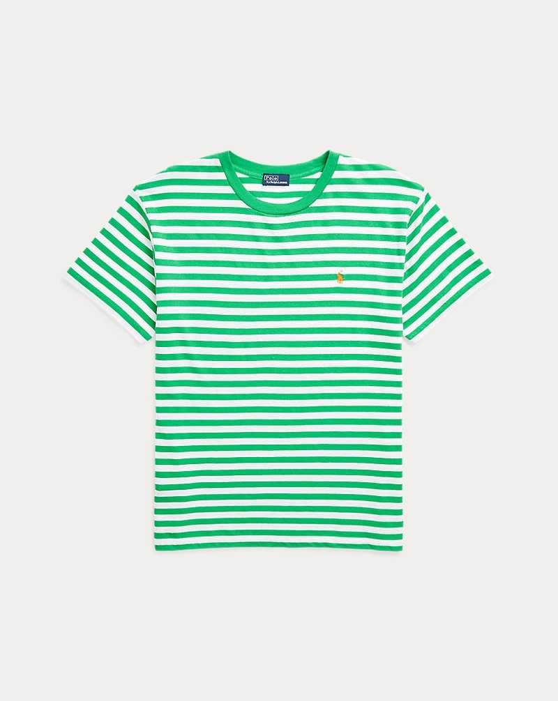 Tops Ralph Lauren Striped Cotton Crewneck Tee Mujer Preppy Green/White | IATOJED-68 - vista 2