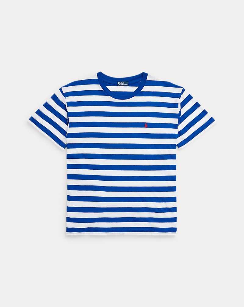 Tops Ralph Lauren Striped Cotton Jersey Crewneck Tee Mujer Sapphire Star/White | OWDLIRP-14 - vista 2