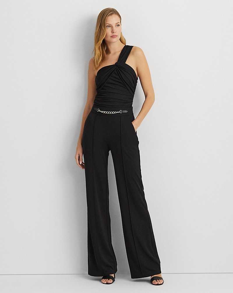 Tops Ralph Lauren Twist-Front Jersey One-Shoulder Top Mujer Negros | FSZCGRL-63 - vista 3