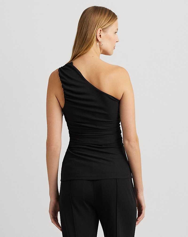 Tops Ralph Lauren Twist-Front Jersey One-Shoulder Top Mujer Negros | FSZCGRL-63 - vista 4
