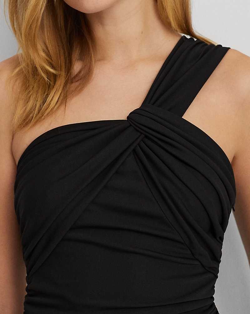 Tops Ralph Lauren Twist-Front Jersey One-Shoulder Top Mujer Negros | FSZCGRL-63 - vista 5