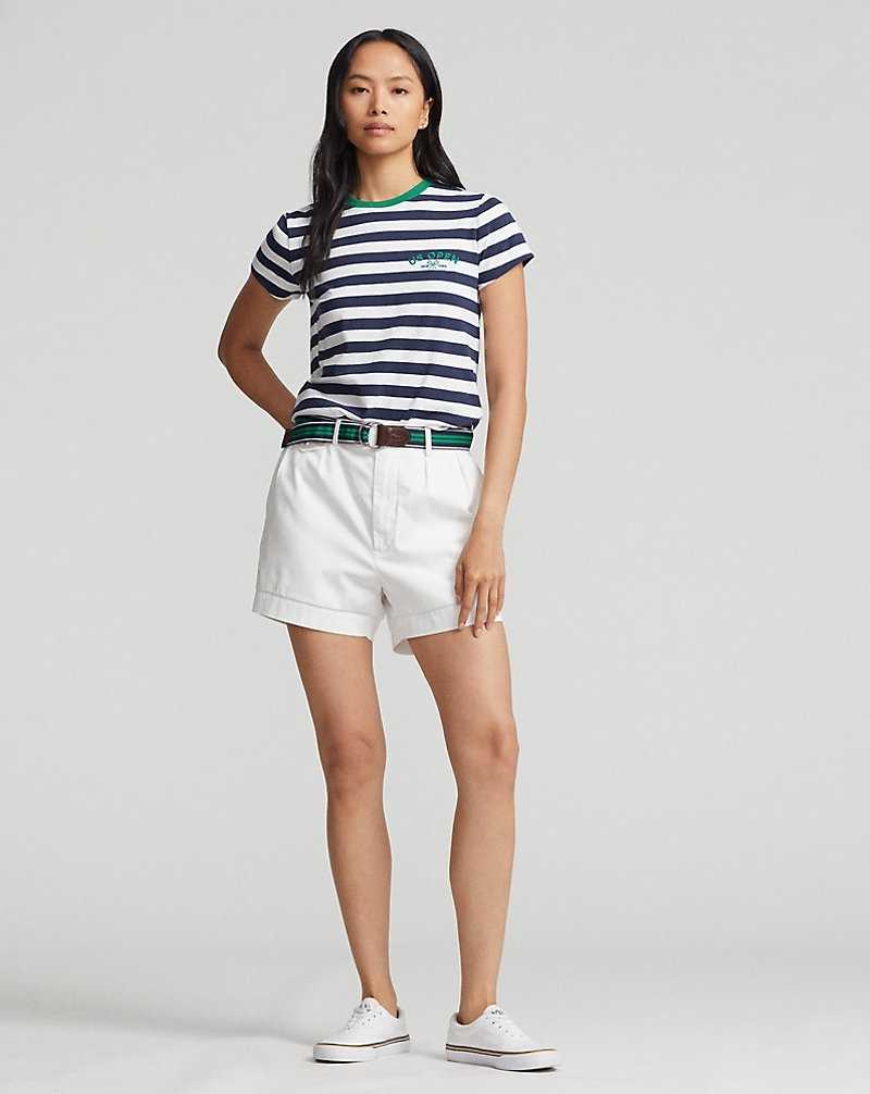 Tops Ralph Lauren US Open Striped Ringer Tee Mujer | RHIAXVT-45 - vista 3