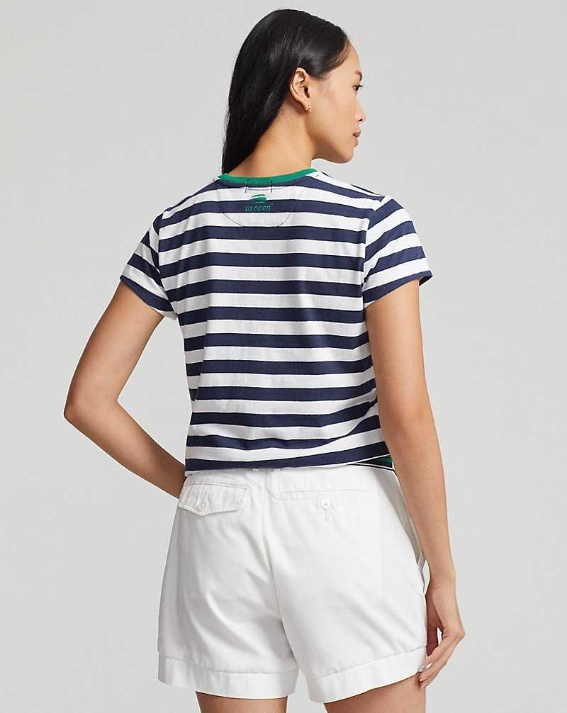 Tops Ralph Lauren US Open Striped Ringer Tee Mujer | RHIAXVT-45 - vista 4