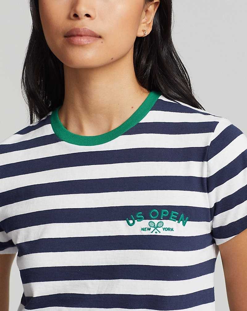 Tops Ralph Lauren US Open Striped Ringer Tee Mujer | RHIAXVT-45 - vista 5