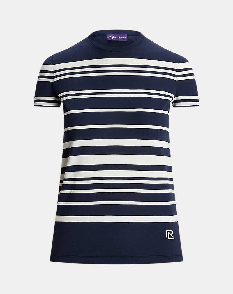 Tops Ralph Lauren Variegated Striped Jersey Tee Mujer Azul Marino | DYPHSOC-17 - vista 2