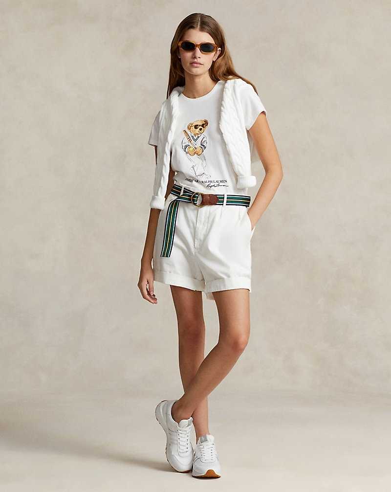 Tops Ralph Lauren Wimbledon Bear Tee Mujer Blancos | YLJQGAN-82 - vista 3