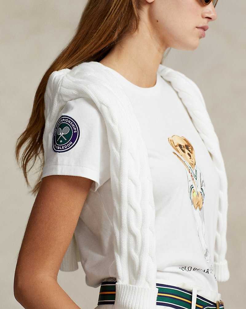 Tops Ralph Lauren Wimbledon Bear Tee Mujer Blancos | YLJQGAN-82 - vista 5