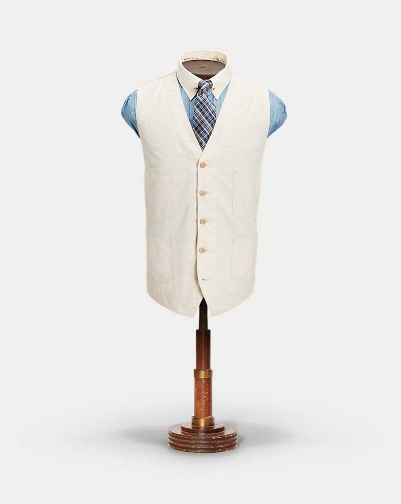 Trajes Ralph Lauren Cotton-Linen Canvas Gilet Hombre Creme | ZHKWBIE-39 - vista 1