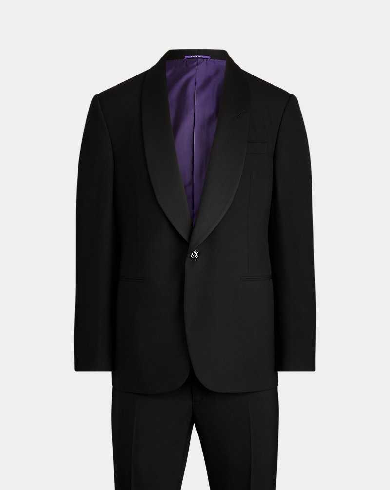 Trajes Ralph Lauren Gregory Hand-Tailored Wool Shawl Tuxedo Hombre Negros | IJGZQPX-72 - vista 2
