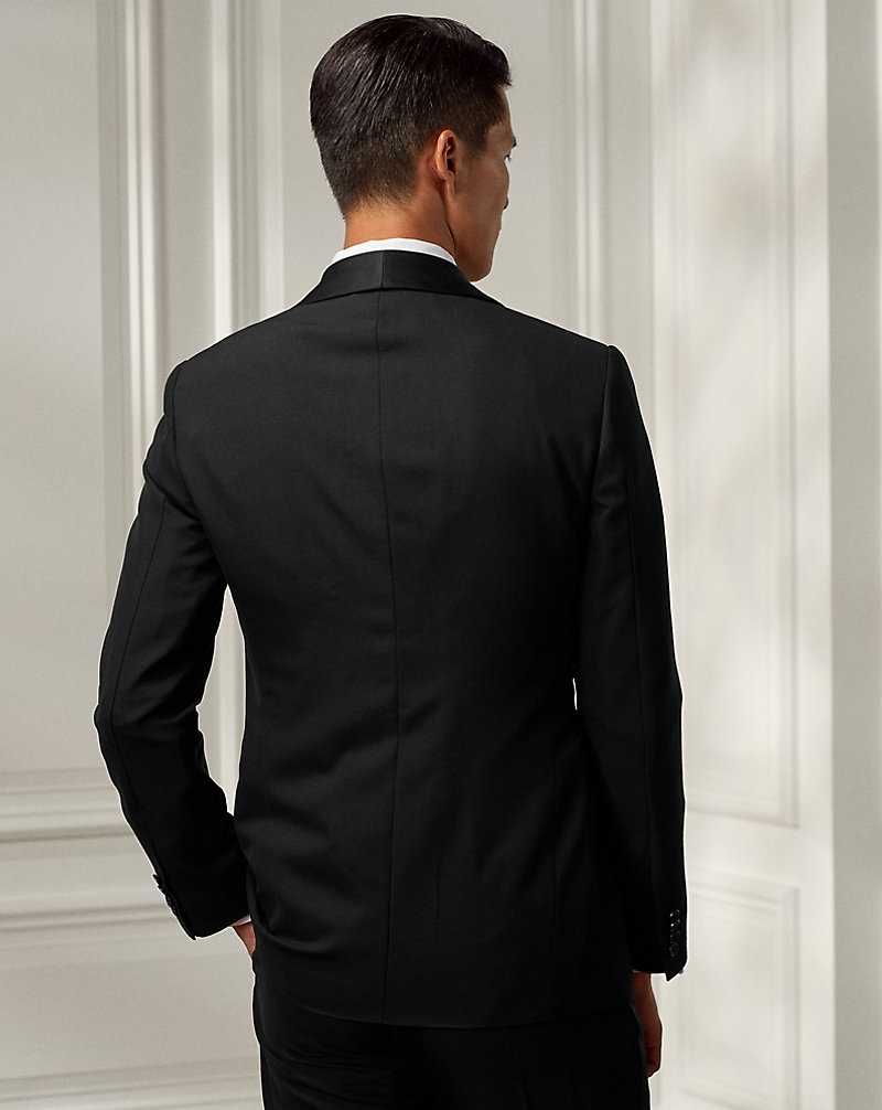 Trajes Ralph Lauren Gregory Hand-Tailored Wool Shawl Tuxedo Hombre Negros | IJGZQPX-72 - vista 4