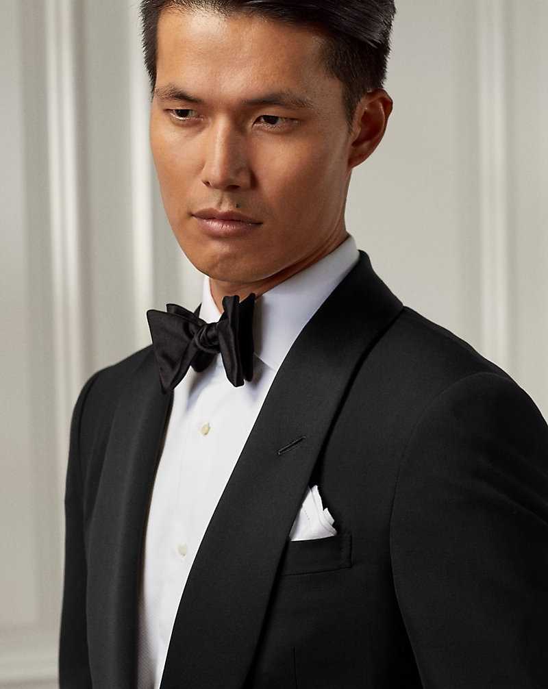 Trajes Ralph Lauren Gregory Hand-Tailored Wool Shawl Tuxedo Hombre Negros | IJGZQPX-72 - vista 5