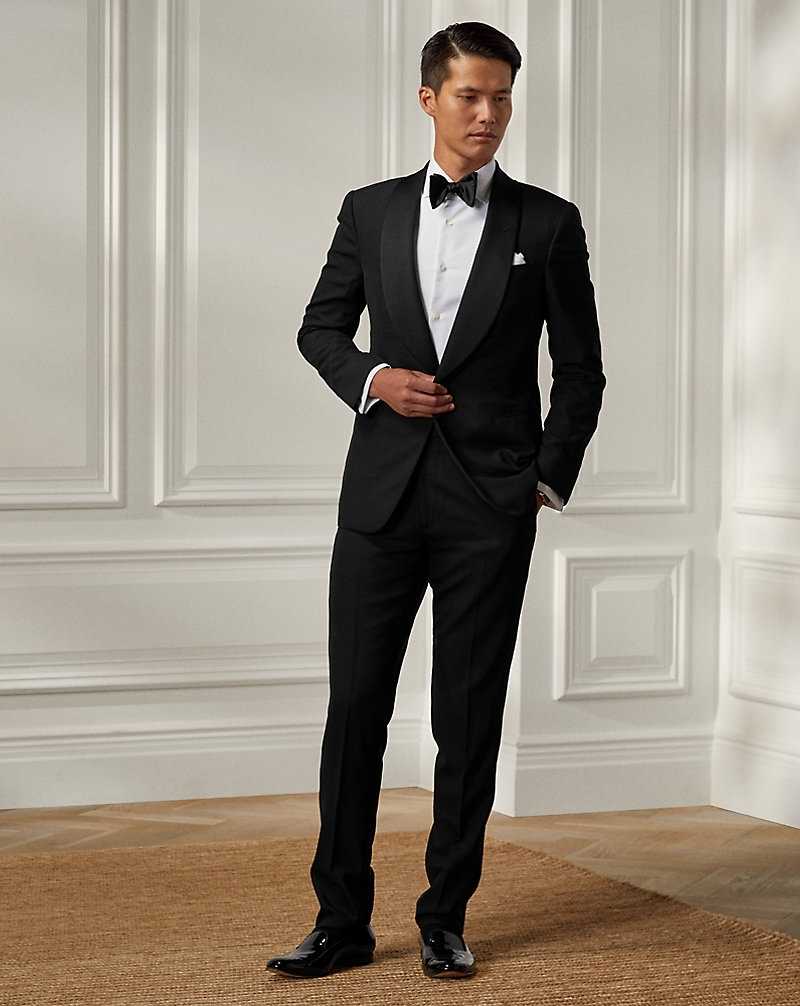 Trajes Ralph Lauren Gregory Hand-Tailored Wool Shawl Tuxedo Hombre Negros | IJGZQPX-72 - vista 1