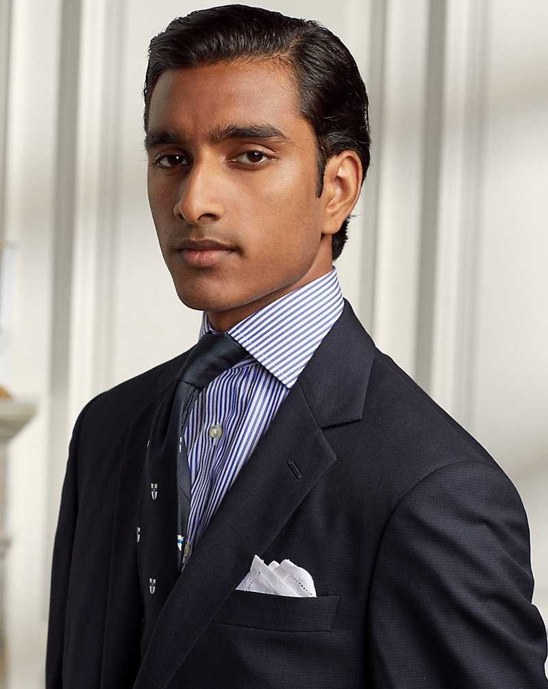 Trajes Ralph Lauren Gregory Hand-Tailored Wool Twill Hombre Azul Marino | RLMNEAZ-75 - vista 5
