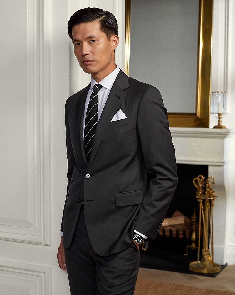 Trajes Ralph Lauren Gregory Hand-Tailored Wool Serge Hombre Charcoal | LCZKWSG-42 - vista 3