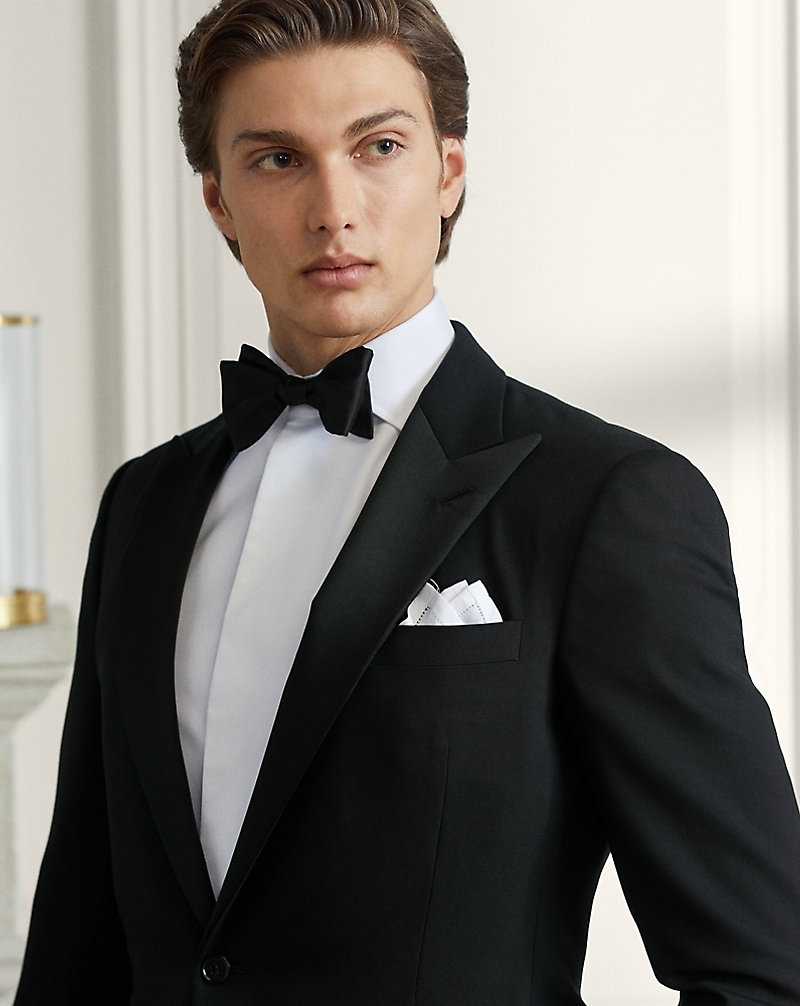Trajes Ralph Lauren Gregory Hand-Tailored Wool Peak Tuxedo Hombre Negros | YVJLHTO-48 - vista 5