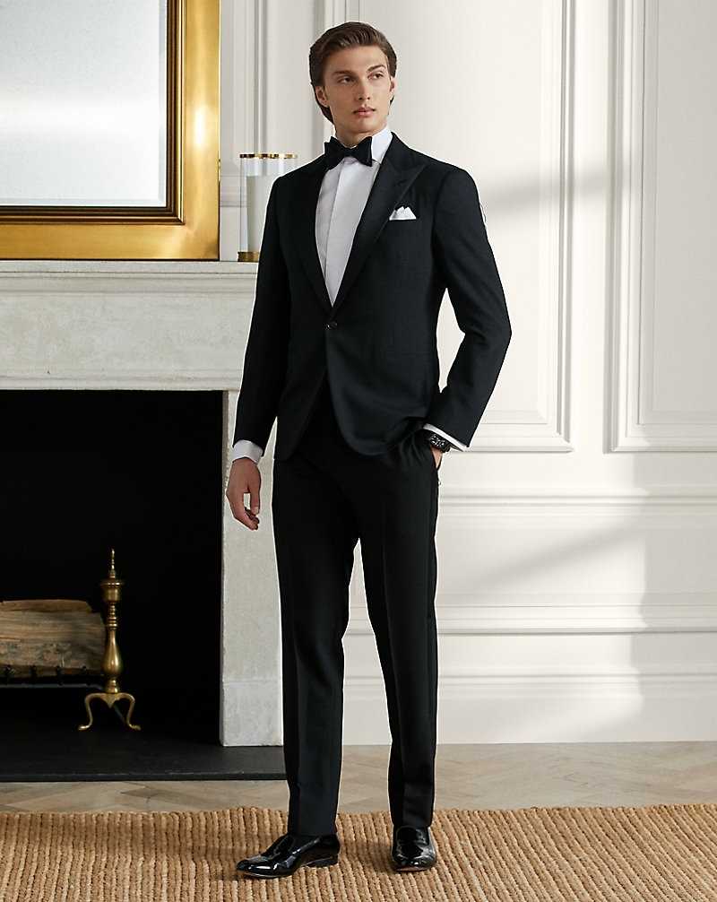 Trajes Ralph Lauren Gregory Hand-Tailored Wool Peak Tuxedo Hombre Negros | YVJLHTO-48 - vista 1