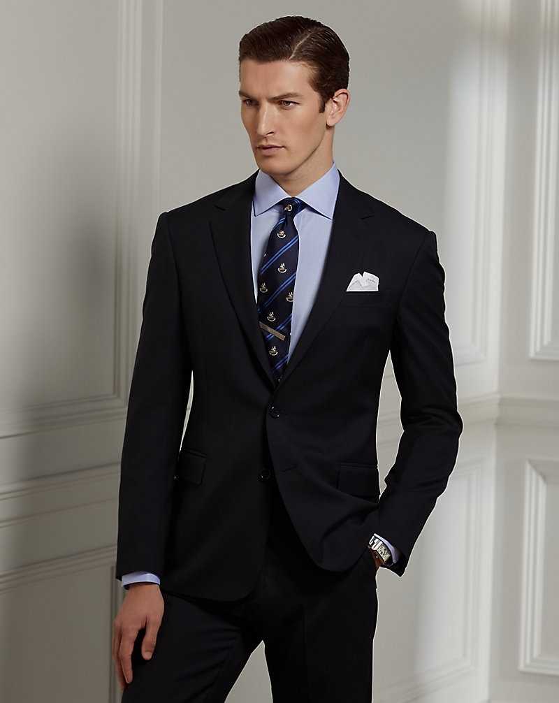 Trajes Ralph Lauren Gregory Hand-Tailored Wool Twill Hombre Azul Marino | NHXPDFZ-01 - vista 3