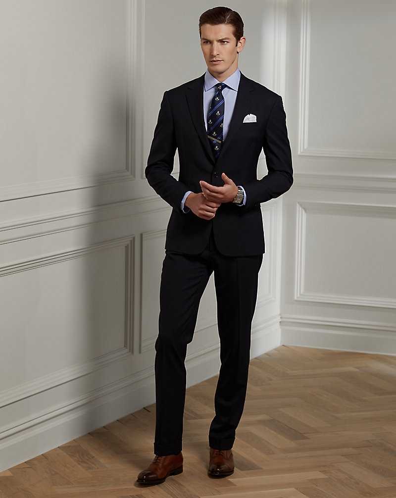 Trajes Ralph Lauren Gregory Hand-Tailored Wool Twill Hombre Azul Marino | NHXPDFZ-01 - vista 1