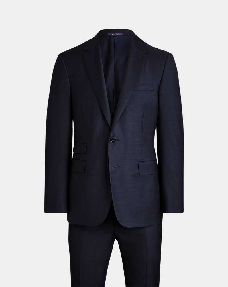 Trajes Ralph Lauren Gregory Hand-Tailored Sharkskin Hombre Azul Marino | DHSGAPR-19 - vista 2