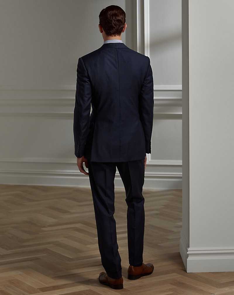 Trajes Ralph Lauren Gregory Hand-Tailored Sharkskin Hombre Azul Marino | DHSGAPR-19 - vista 4