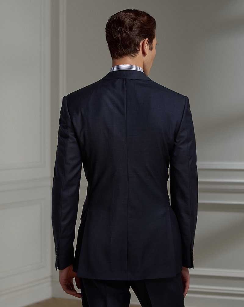 Trajes Ralph Lauren Gregory Hand-Tailored Sharkskin Hombre Azul Marino | DHSGAPR-19 - vista 5