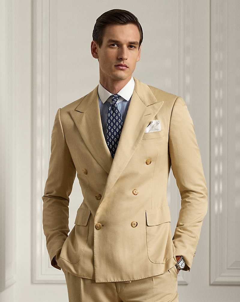 Trajes Ralph Lauren Gregory Hand-Tailored Silk-Blend Hombre Azules | GVYPZEQ-03 - vista 3