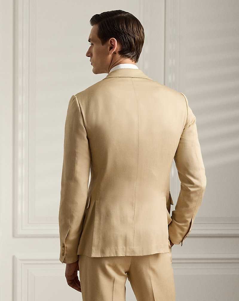 Trajes Ralph Lauren Gregory Hand-Tailored Silk-Blend Hombre Azules | GVYPZEQ-03 - vista 4