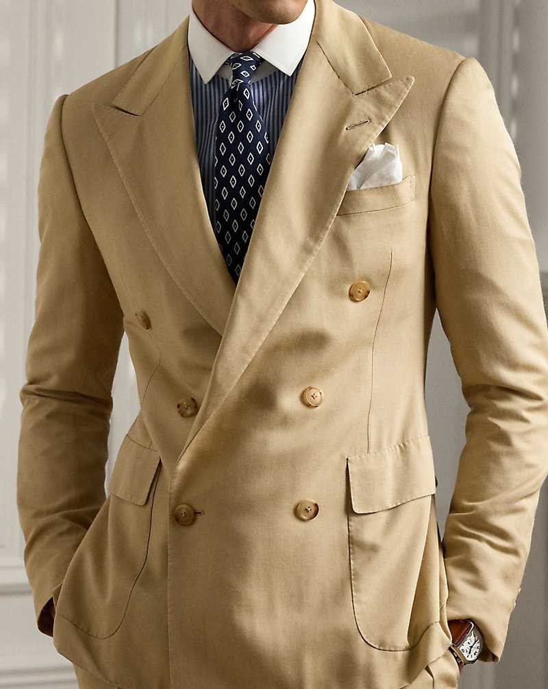 Trajes Ralph Lauren Gregory Hand-Tailored Silk-Blend Hombre Azules | GVYPZEQ-03 - vista 5