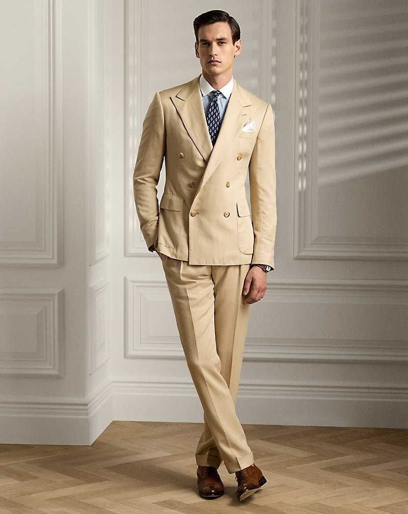 Trajes Ralph Lauren Gregory Hand-Tailored Silk-Blend Hombre Azules | GVYPZEQ-03 - vista 1