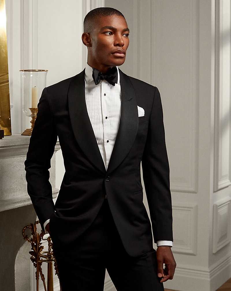 Trajes Ralph Lauren Gregory Handmade Barathea Shawl Tuxedo Hombre Negros | RQOBTNC-02 - vista 3