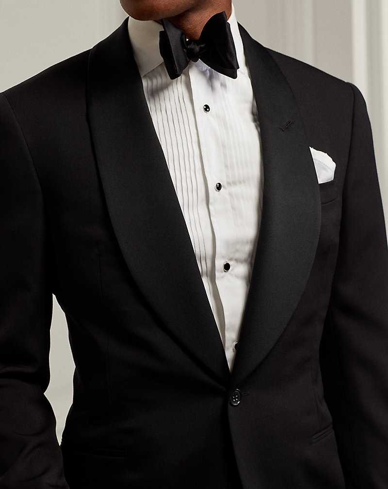 Trajes Ralph Lauren Gregory Handmade Barathea Shawl Tuxedo Hombre Negros | RQOBTNC-02 - vista 5