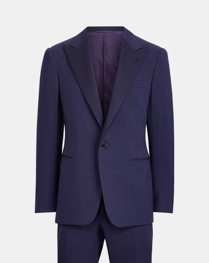 Trajes Ralph Lauren Gregory Handmade Gabardine Peak Tuxedo Hombre Azul Marino | MODGZYF-53 - vista 2