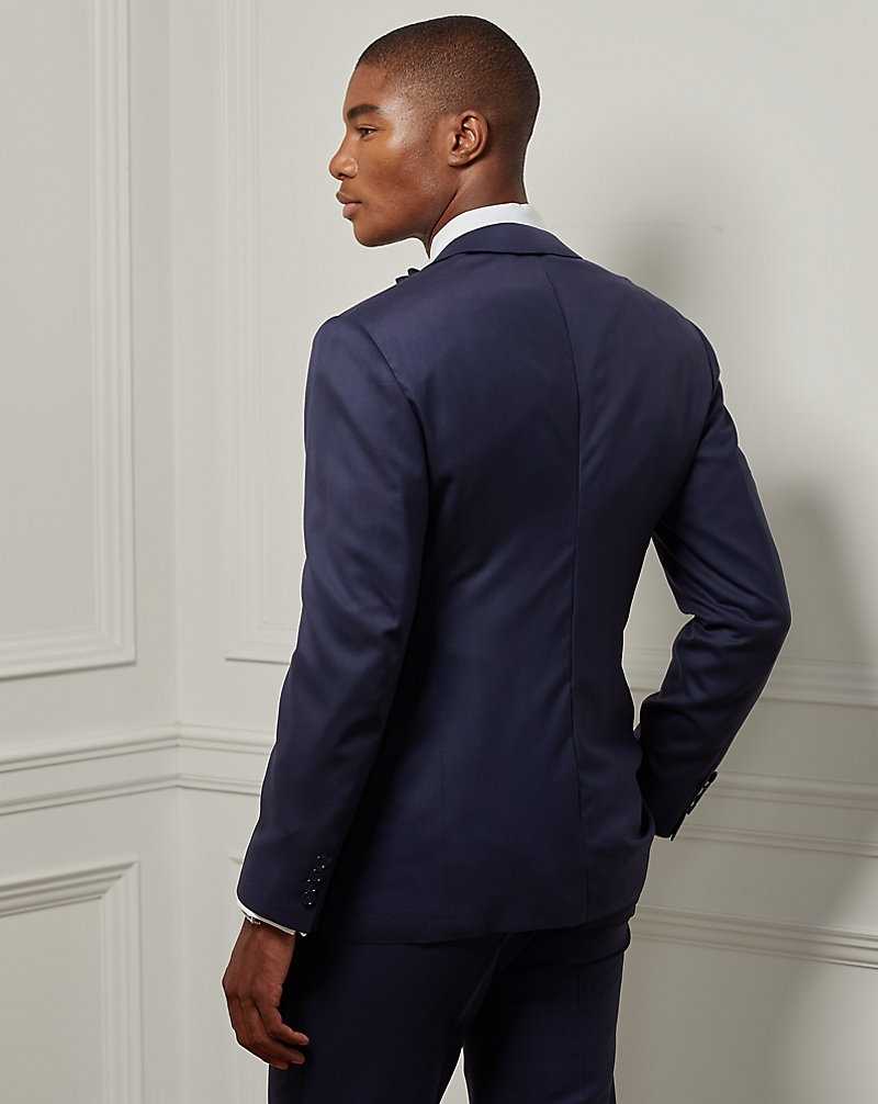 Trajes Ralph Lauren Gregory Handmade Gabardine Peak Tuxedo Hombre Azul Marino | MODGZYF-53 - vista 4