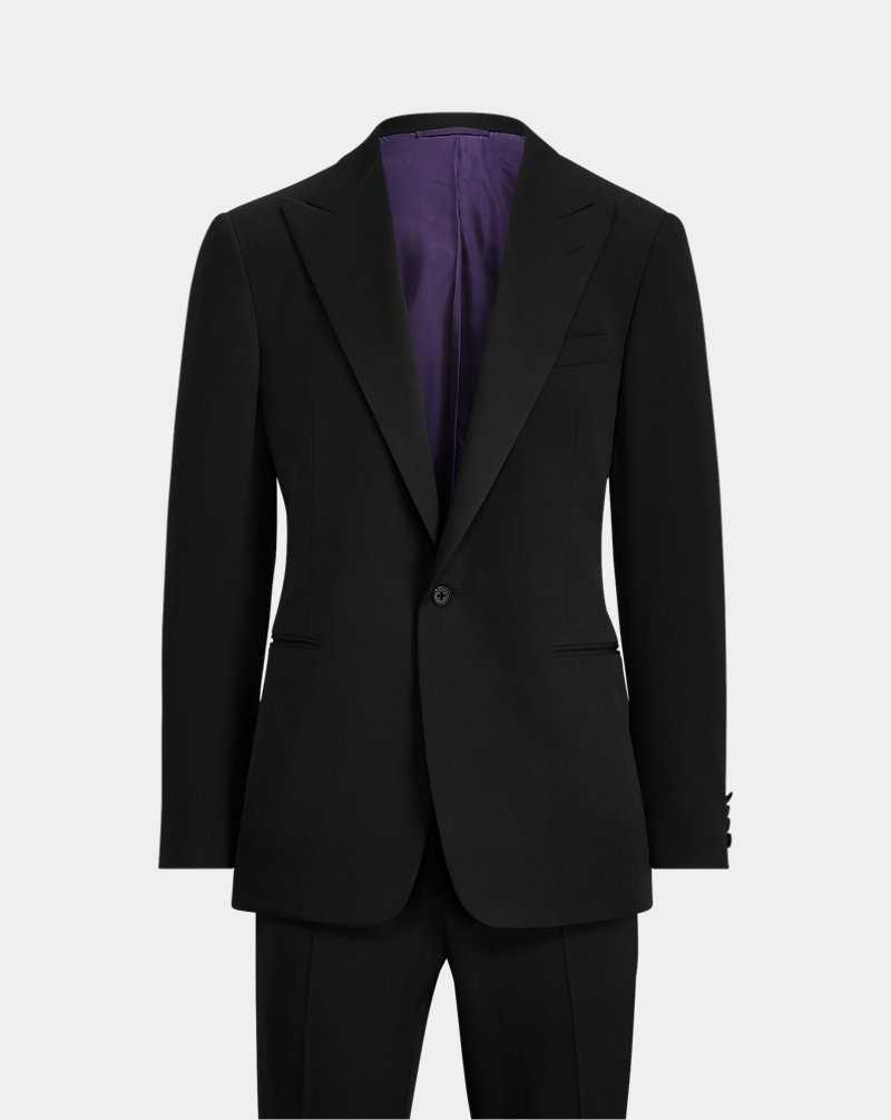 Trajes Ralph Lauren Gregory Handmade Peak-Lapel Tuxedo Hombre Negros | BMLDNKG-68 - vista 2