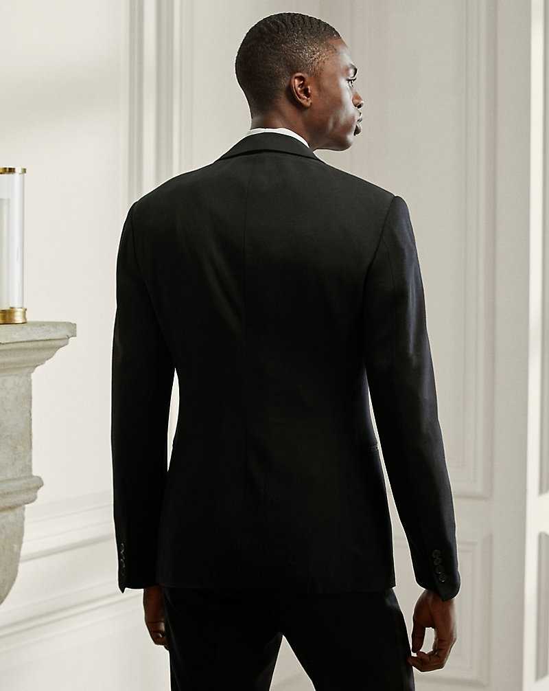 Trajes Ralph Lauren Gregory Handmade Peak-Lapel Tuxedo Hombre Negros | BMLDNKG-68 - vista 4