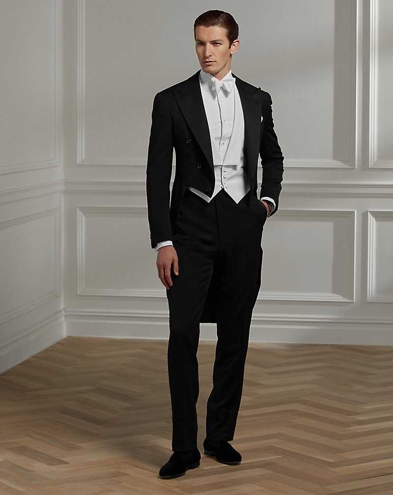 Trajes Ralph Lauren Gregory Handmade Tailcoat Tuxedo Hombre Negros | DIZAVGT-46 - vista 1